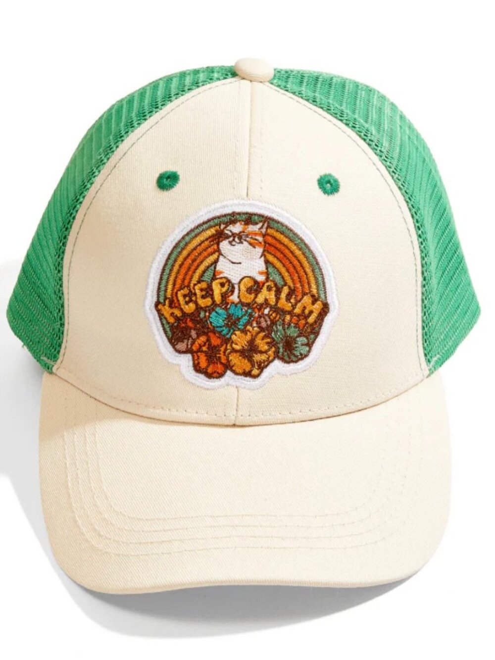 NWT Mellow Meow Kitty Cats Adjustable Cotton Trucker Hat Ball Cap Cat Lady Box